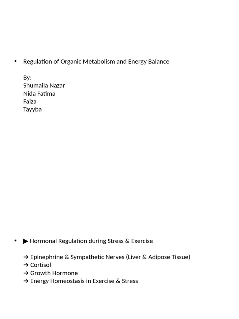 Hormonal Regulation of Metabolism | PDF | Cortisol | Insulin