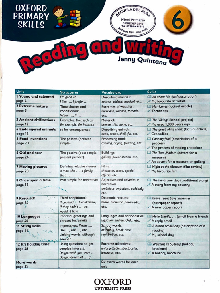 Oxford Primary Skills 6 Answer Key | PDF