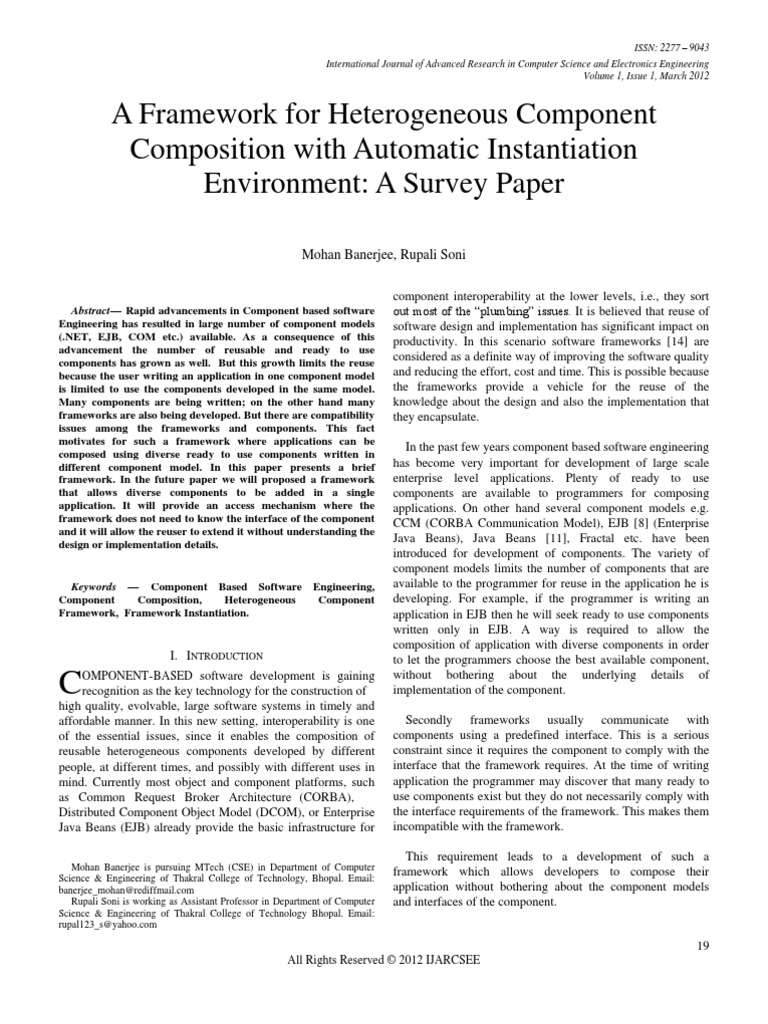 A Framework For Heterogeneous Component Composition With Automatic ...