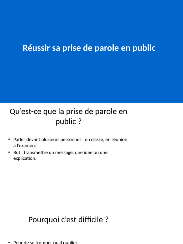 Pr%C3%A9sentation Prise de Parole en Public Design | PDF