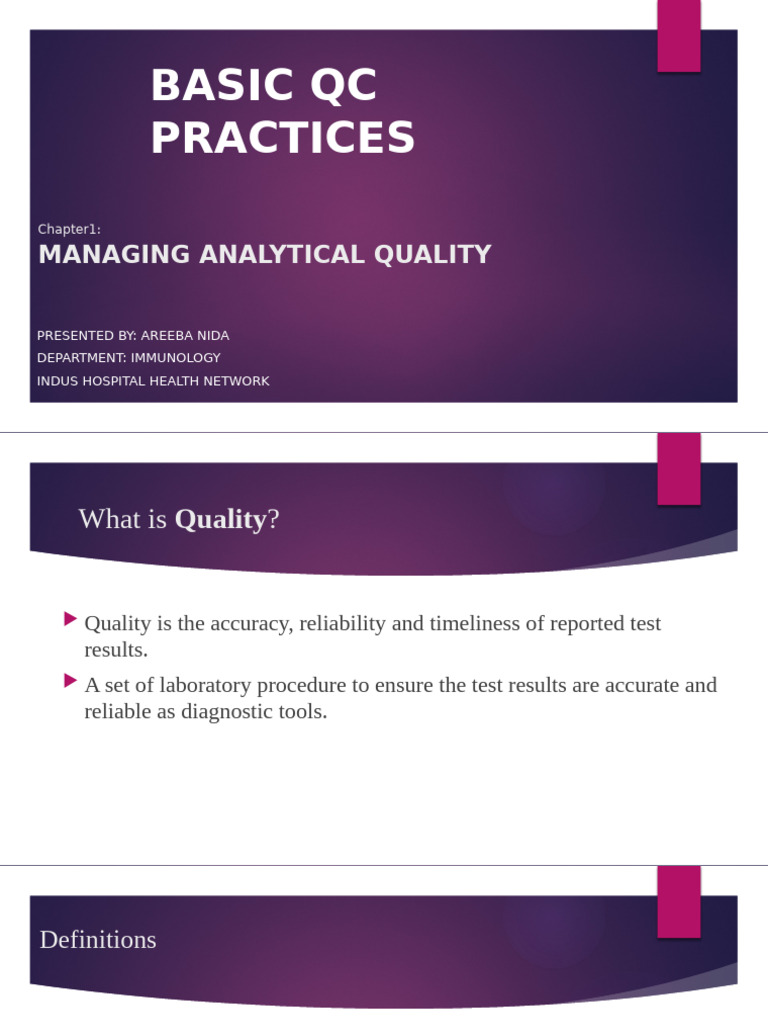 Managing Analytical Quality in Labs | PDF | Design For Six Sigma | Six ...