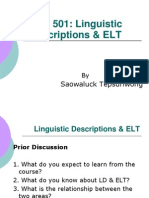 Linguistic Descriptions & ELT