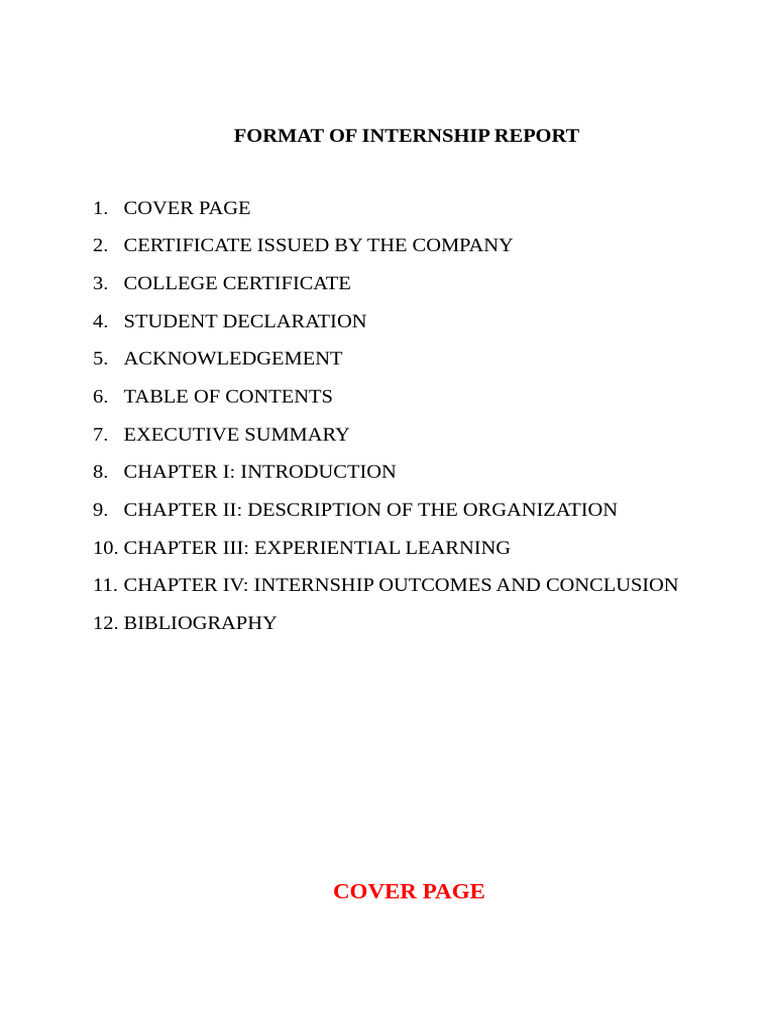 Internship Format | PDF