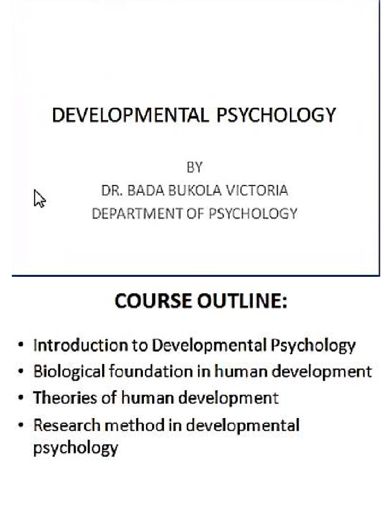 Developmental Psychology | PDF