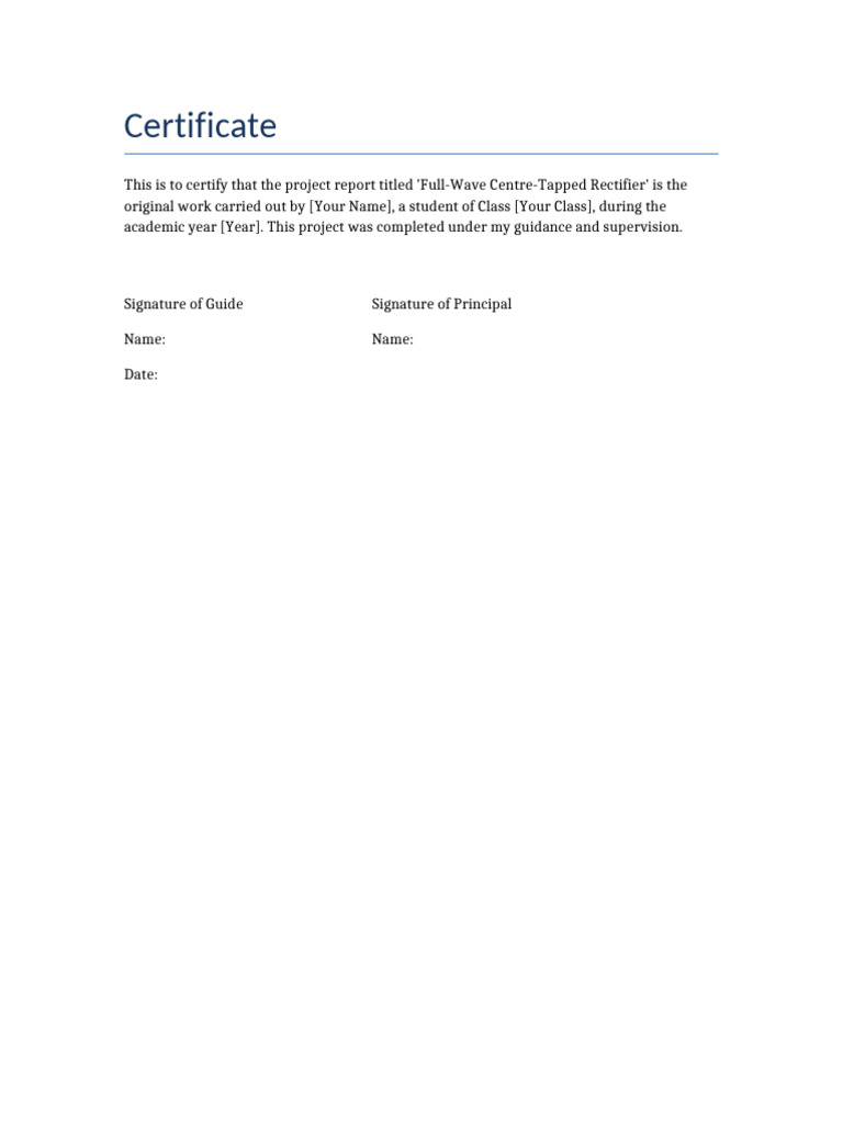 Full-Wave Centre-Tapped Rectifier | PDF