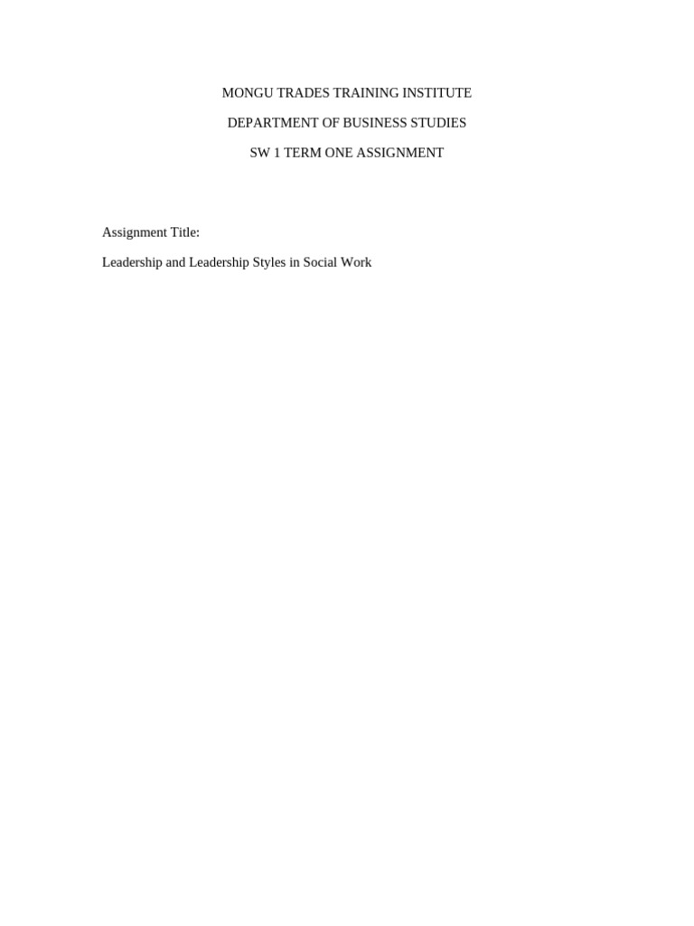 Leadership Styles in Social Work | PDF | Leadership | Social Work