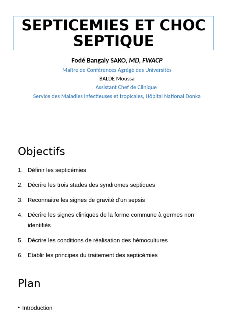 Comprendre les septicémies et choc septique | PDF | État septique ...