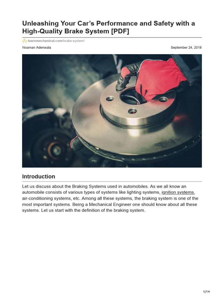 Unleashing Your Cars Performance and Safety With A High-Quality Brake ...