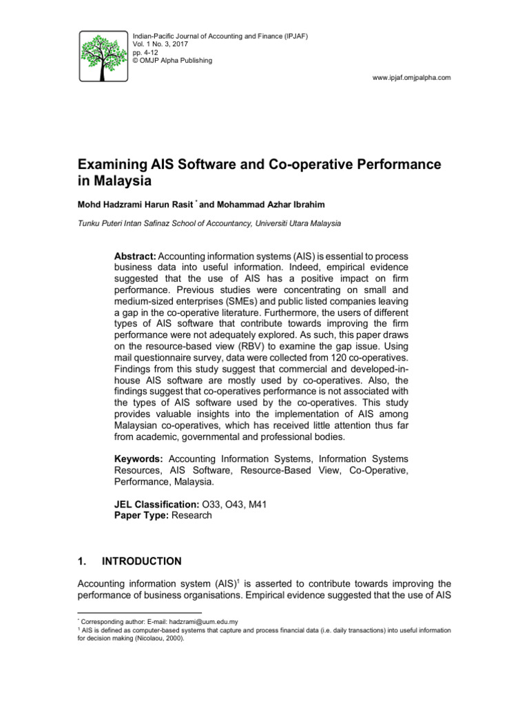 AIS Software Impact on Malaysian Co-ops | PDF | Business