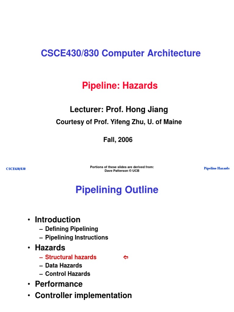 Pipeline Hazards | PDF | Central Processing Unit | Areas Of Computer ...