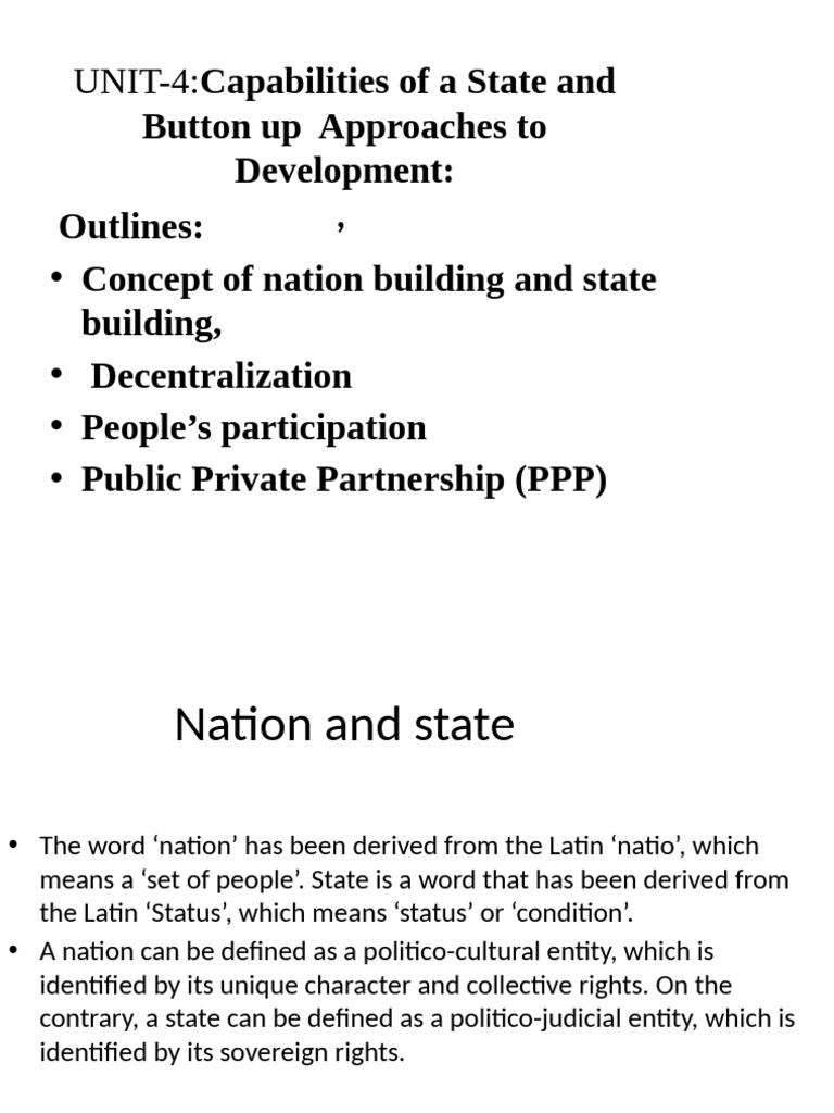Unit-4capabilities of A State and Bottom Up Approaches To Development ...
