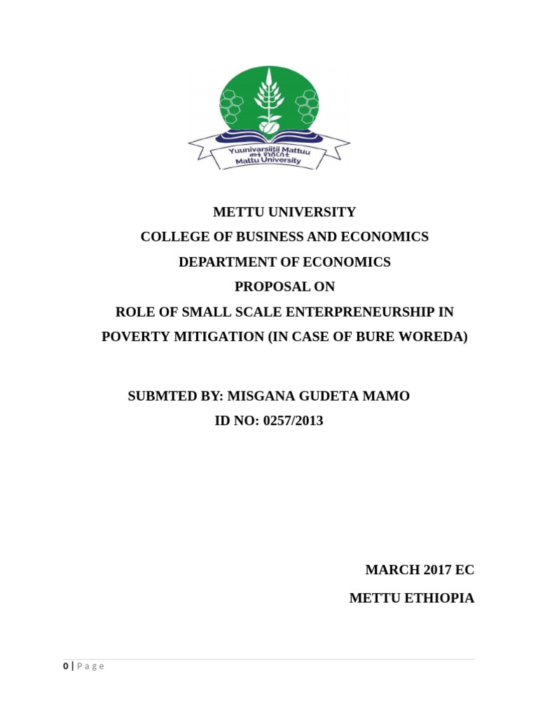 Role of Small Scale Enterpreneurship in Poverty Mitigation1 | PDF ...