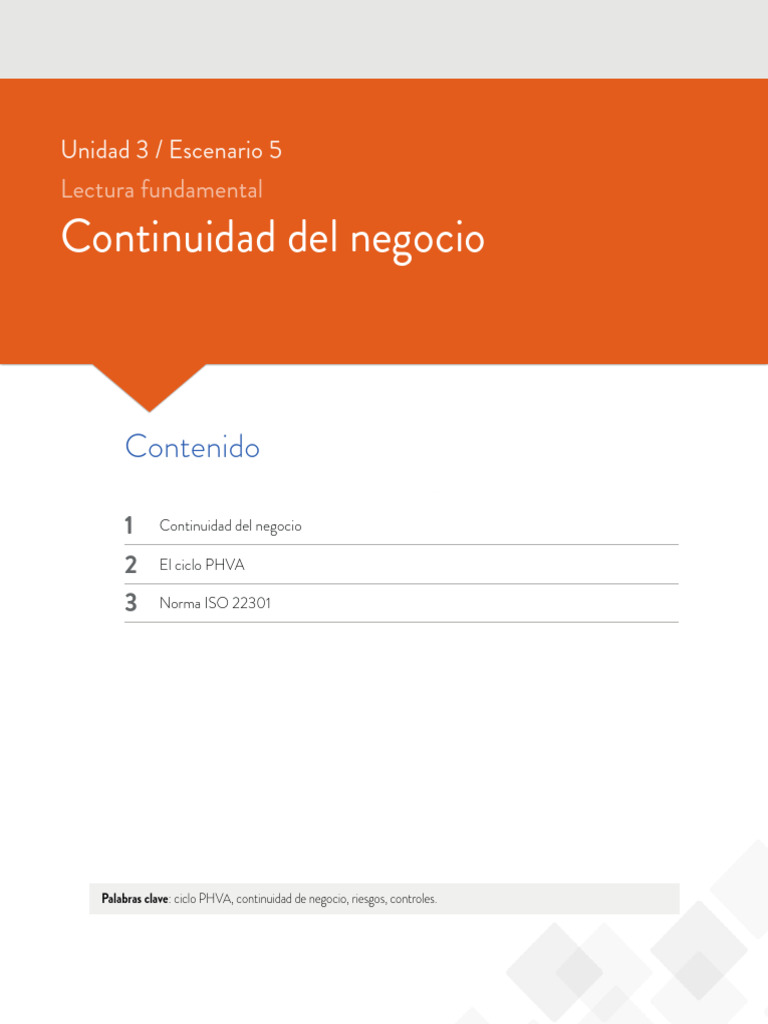 Gestión de Continuidad del Negocio ISO 22301 | PDF | Planificación ...