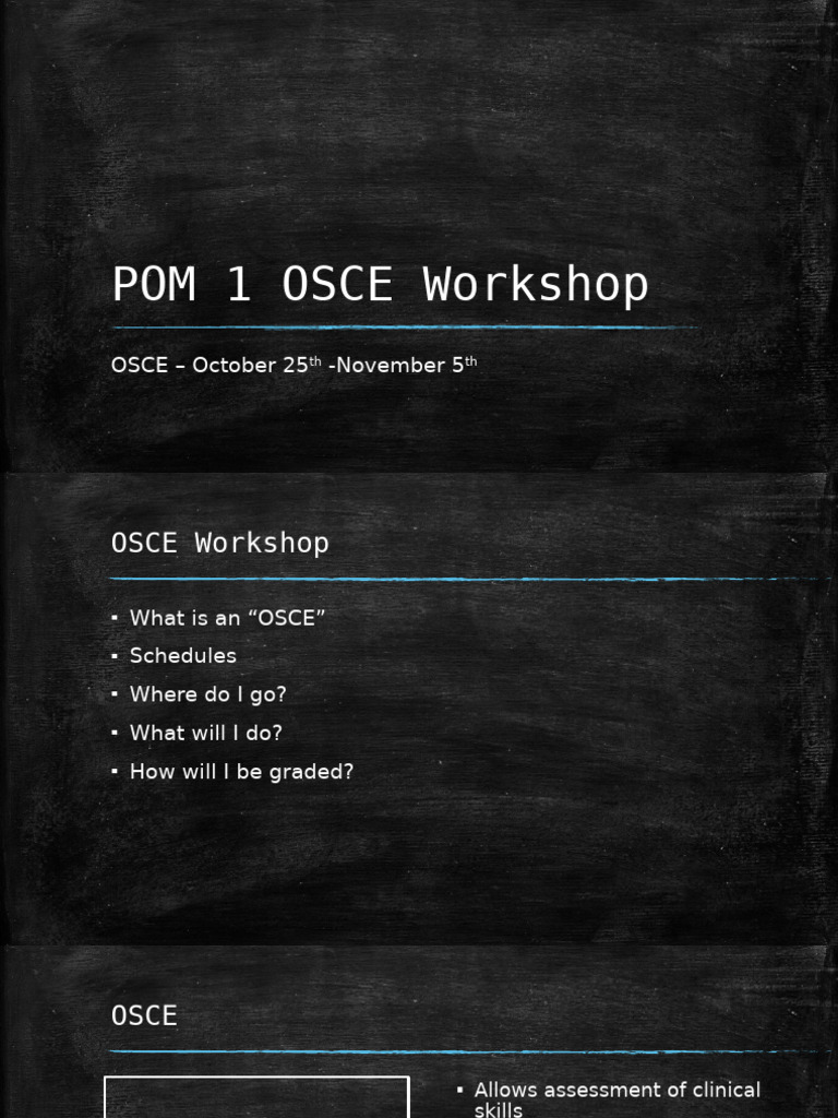 OSCE Workshop Guide for Students | PDF