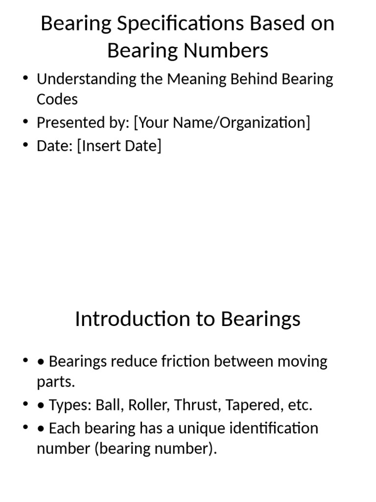 Understanding Bearing Number Codes | PDF