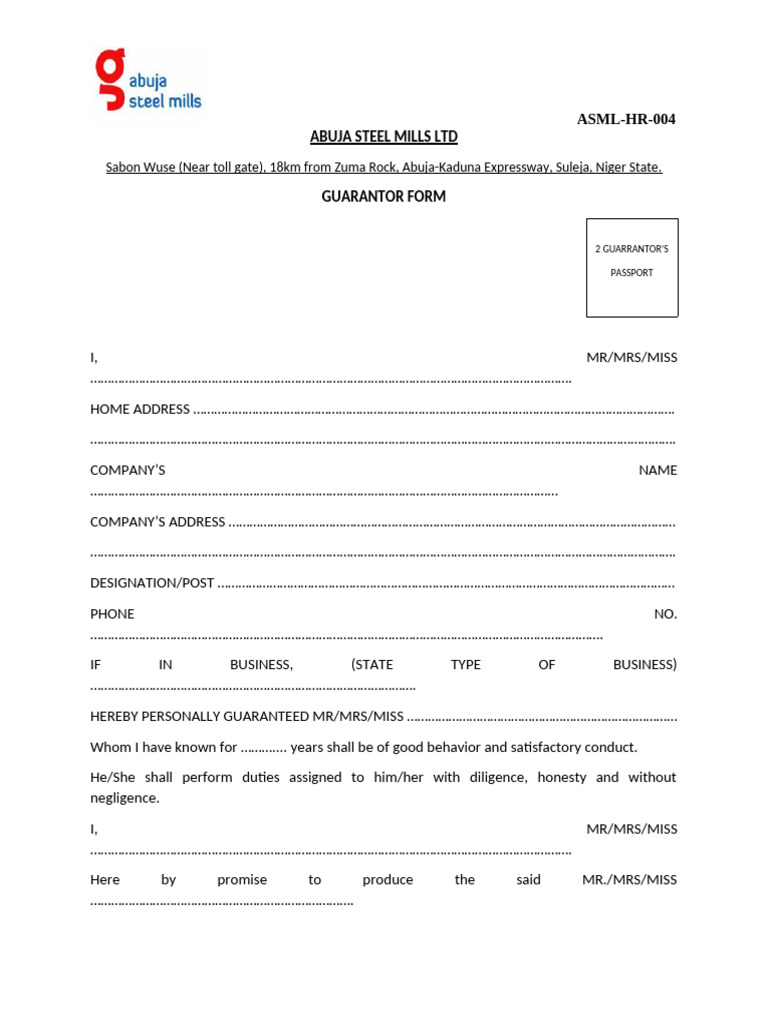 Guarantor Form | PDF