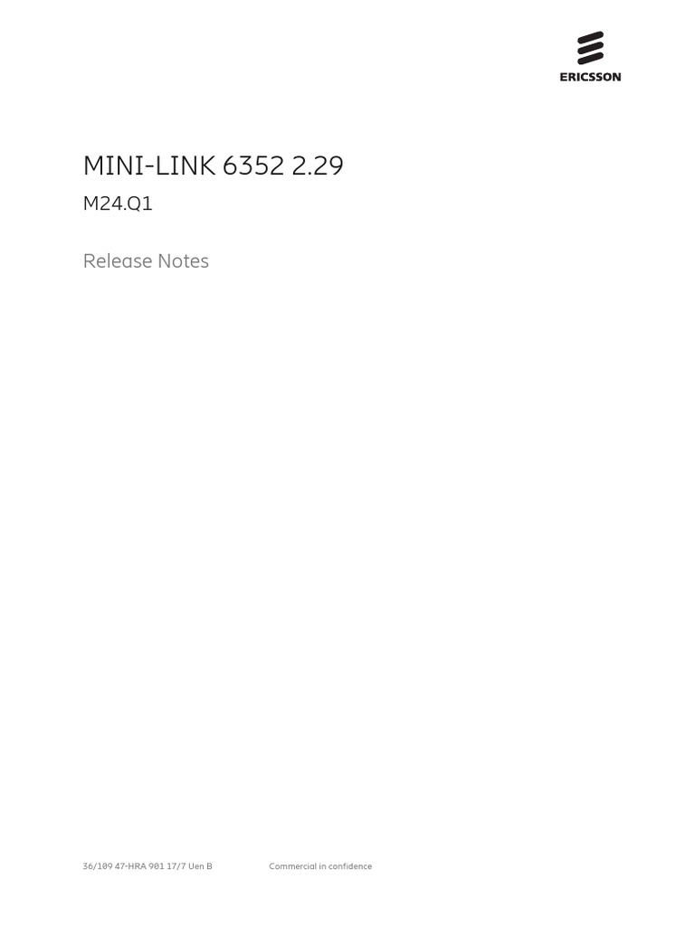 MINI-LINK 6352 2.29 Release Notes | PDF | Ip Address | Telecommunications