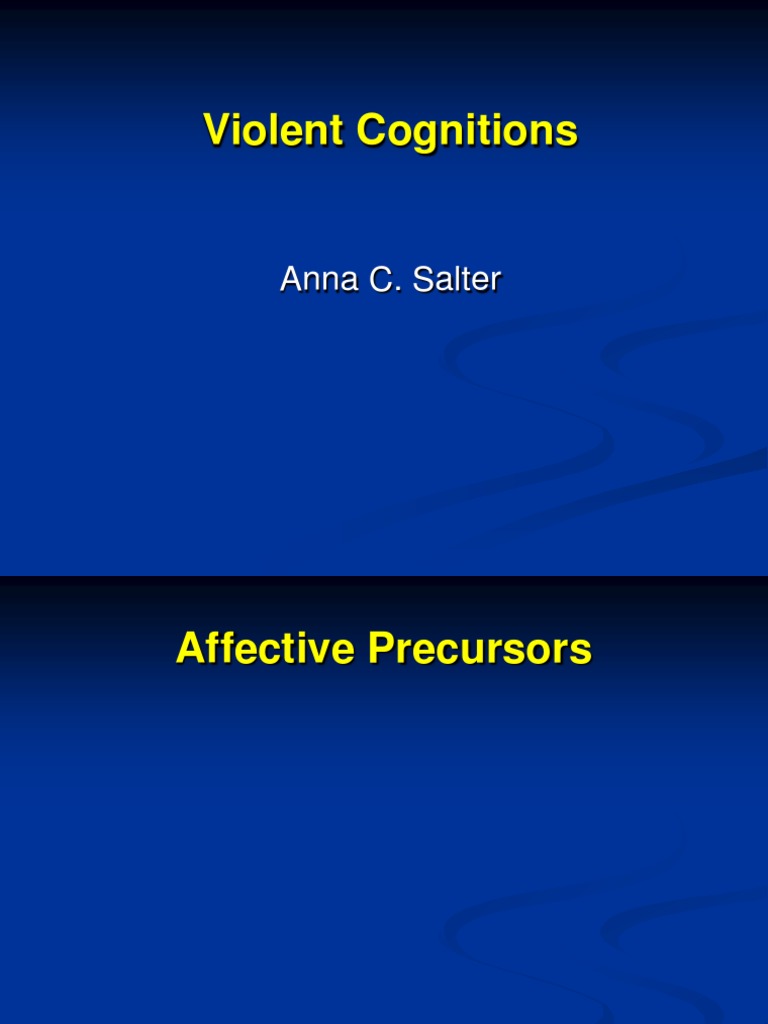 Understanding Violent Cognitions | PDF
