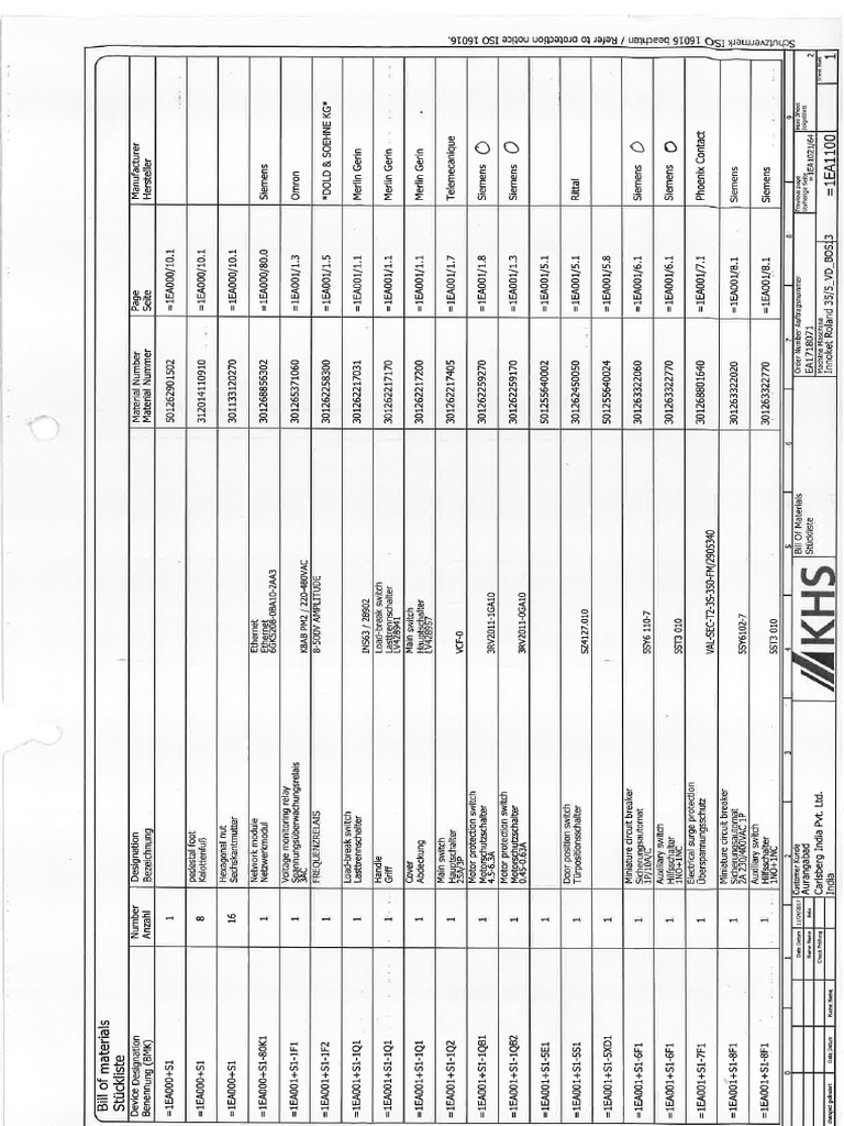 Labeller Ele Part List Khs | PDF