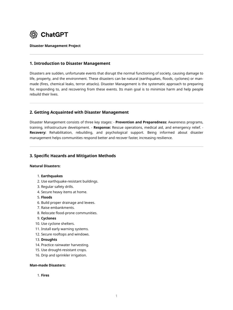Disaster Management Strategies for Students | PDF | Emergency ...