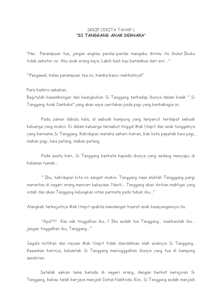 Teks Cerita Tahap 1