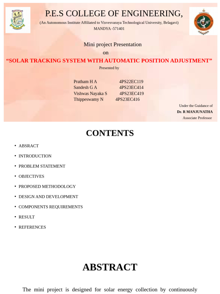 Solar Tracking System Project Overview | PDF | Arduino | Photovoltaics
