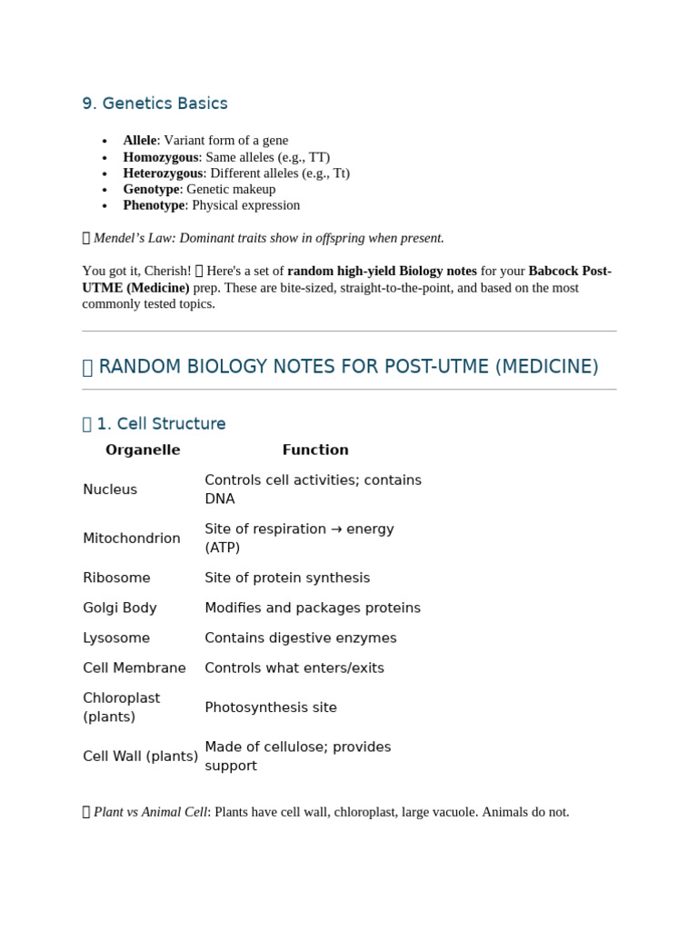 Random Bio Notes For Scribd | PDF | Cell (Biology) | Hormone