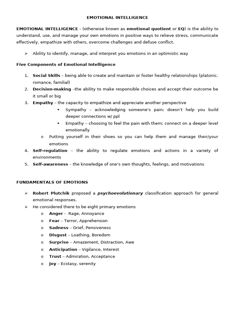 Emotional Intelligence | PDF | Emotions | Behavioural Sciences