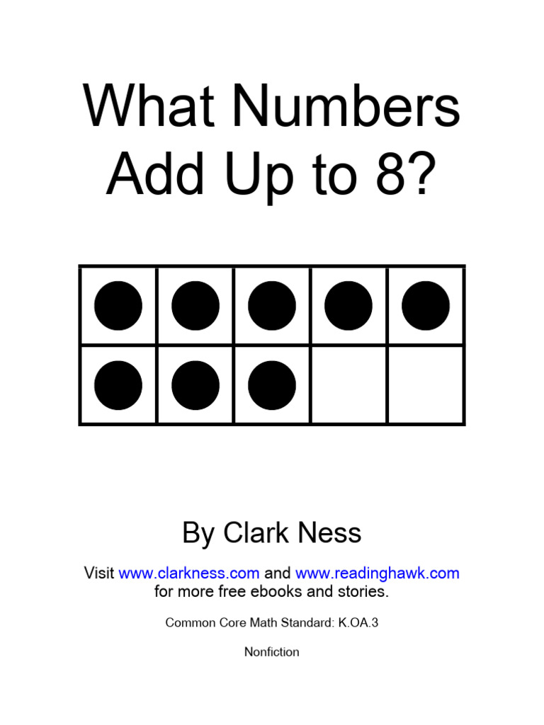Ways to Make 8 in Addition | PDF