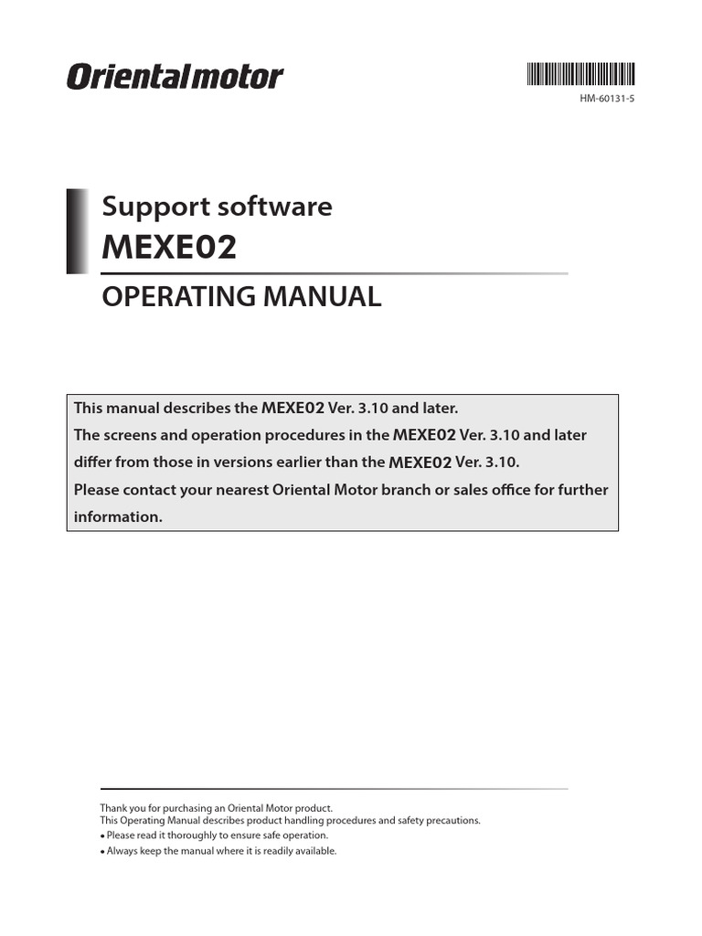 MEXE02 Operating Manual Overview | PDF | Input/Output | 64 Bit Computing