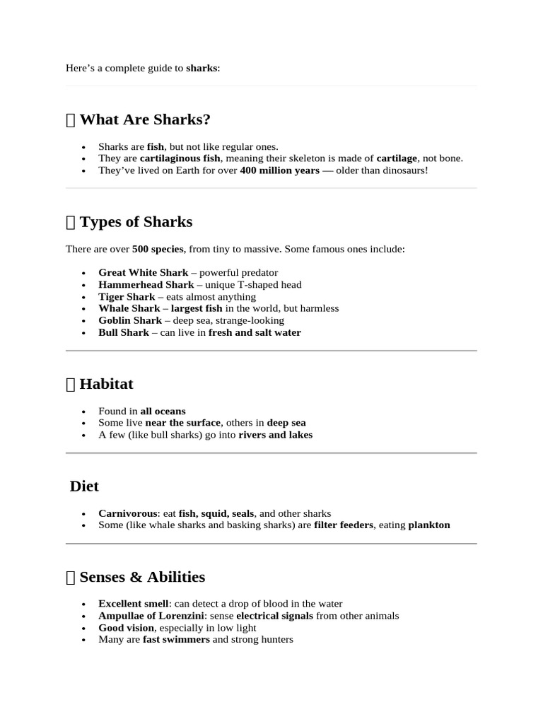 Sharks | PDF