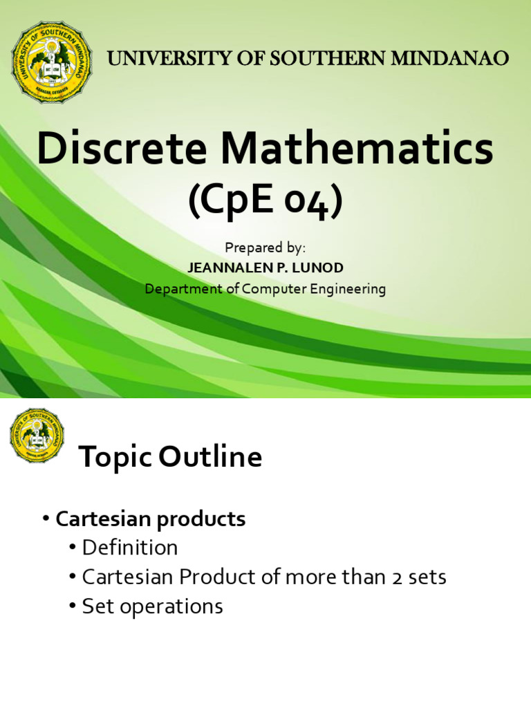 Cartesian Products in Discrete Mathematics | PDF | Intersection (Set ...