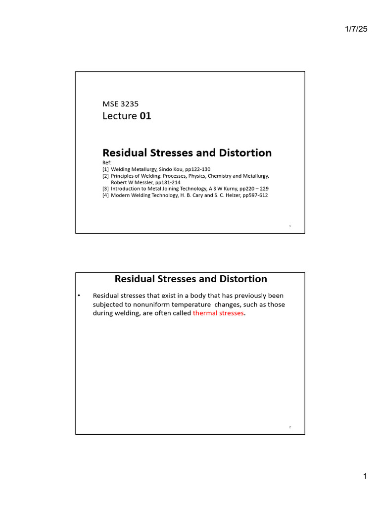 Residual Stresses and Distortion in Welding | PDF | Welding | Construction