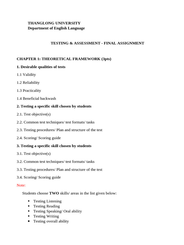 Final Assignment Guidelines | PDF
