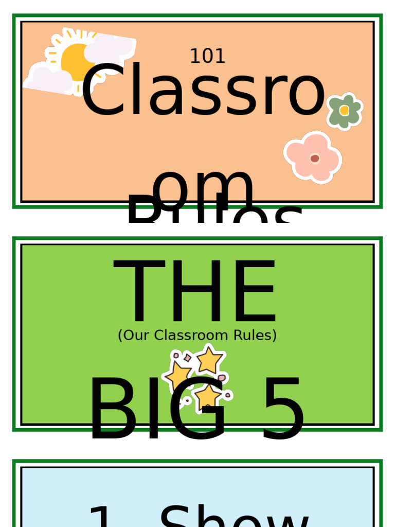 Classroom Rules: The Big 5 Guidelines | PDF