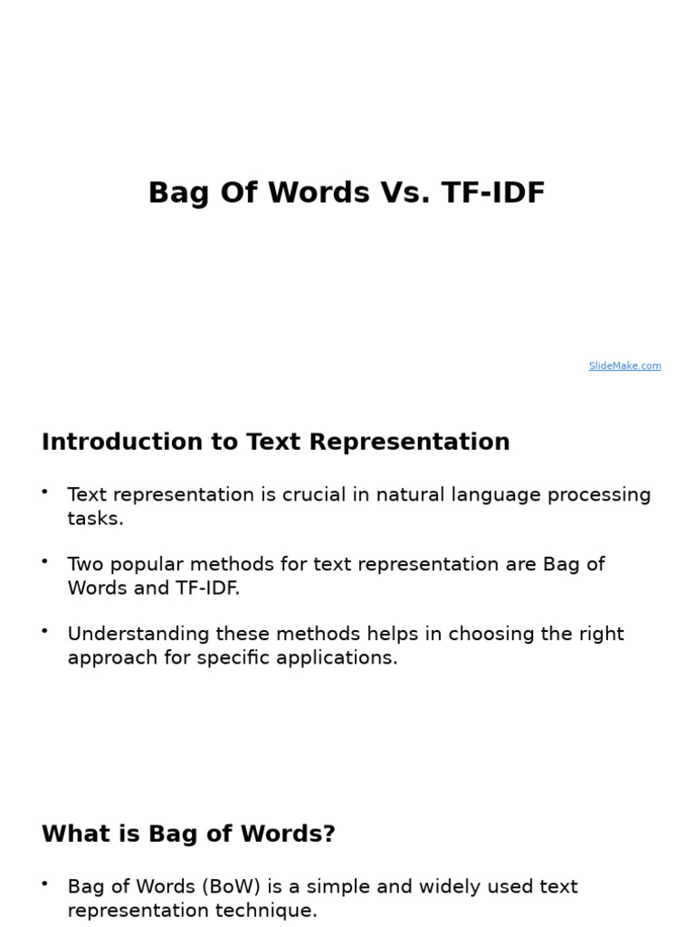 Bag of Words vs. TF-IDF Explained | PDF | Cognition | Artificial ...