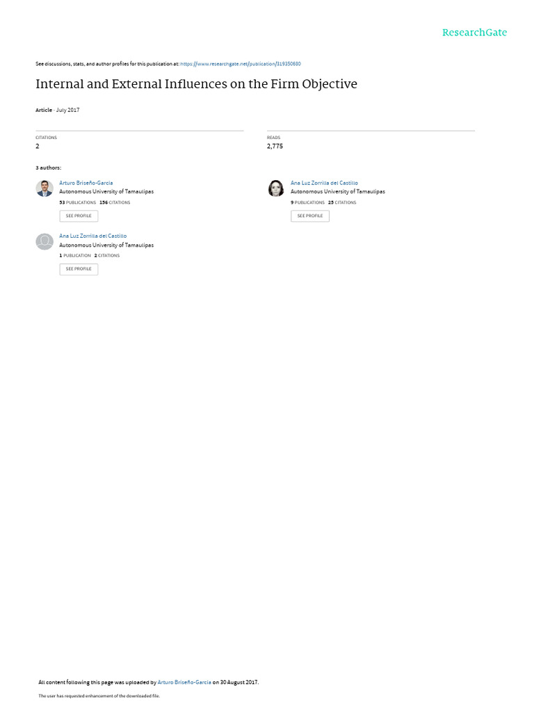Firm Objectives: Internal & External Influences | PDF | Social Network ...