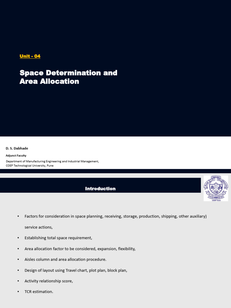 Space Determination and Area Allocation | PDF | Business