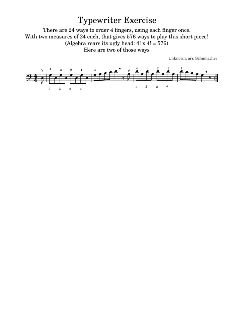 Typewriter Exercise Variations | PDF