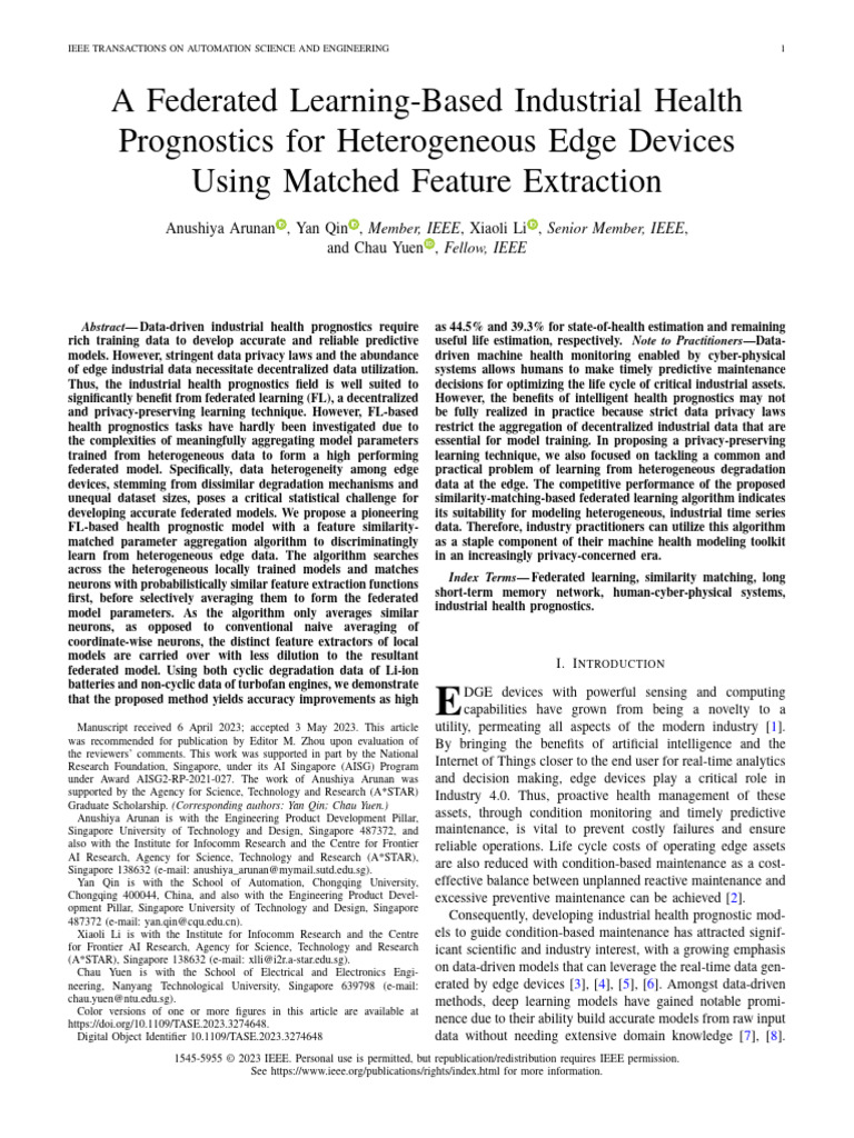A Federated Learning-Based Industrial Health Prognostics For ...