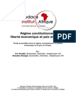 Régime constitutionnel – Liberté économique et paix en Afrique