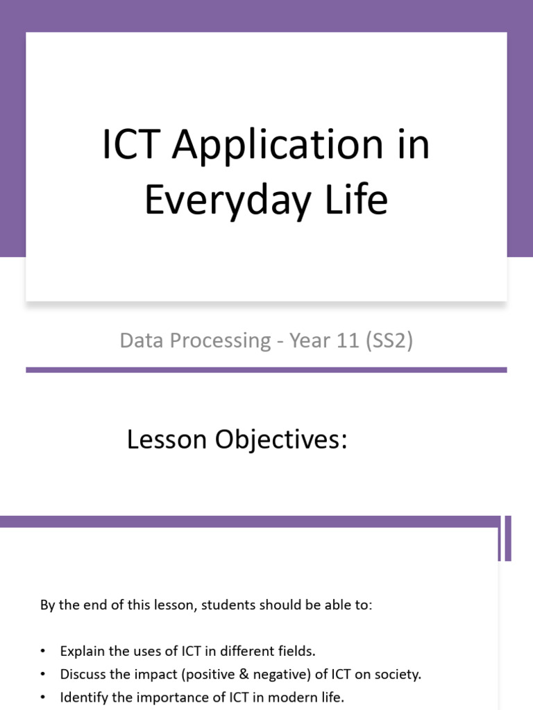 ICT's Role in Daily Life and Society | PDF | Educational Technology ...