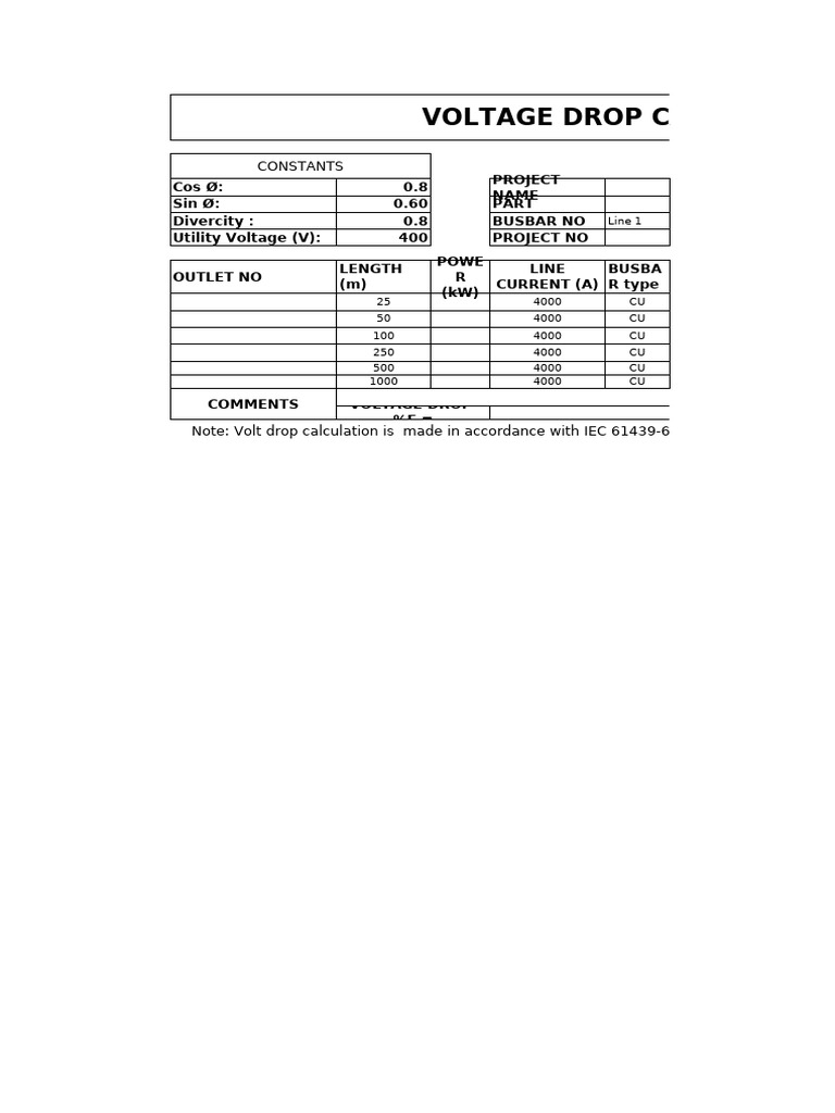 Voltage Drop Calculation Overview | PDF