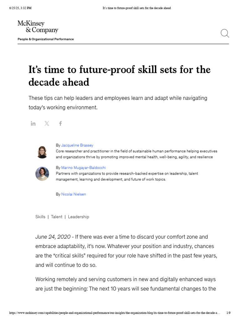 It's Time To Future-Proof Skill Sets For The Decade Ahead | PDF ...