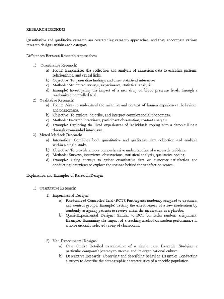 Research Designs: Quantitative, Qualitative, Mixed | PDF | Quantitative ...