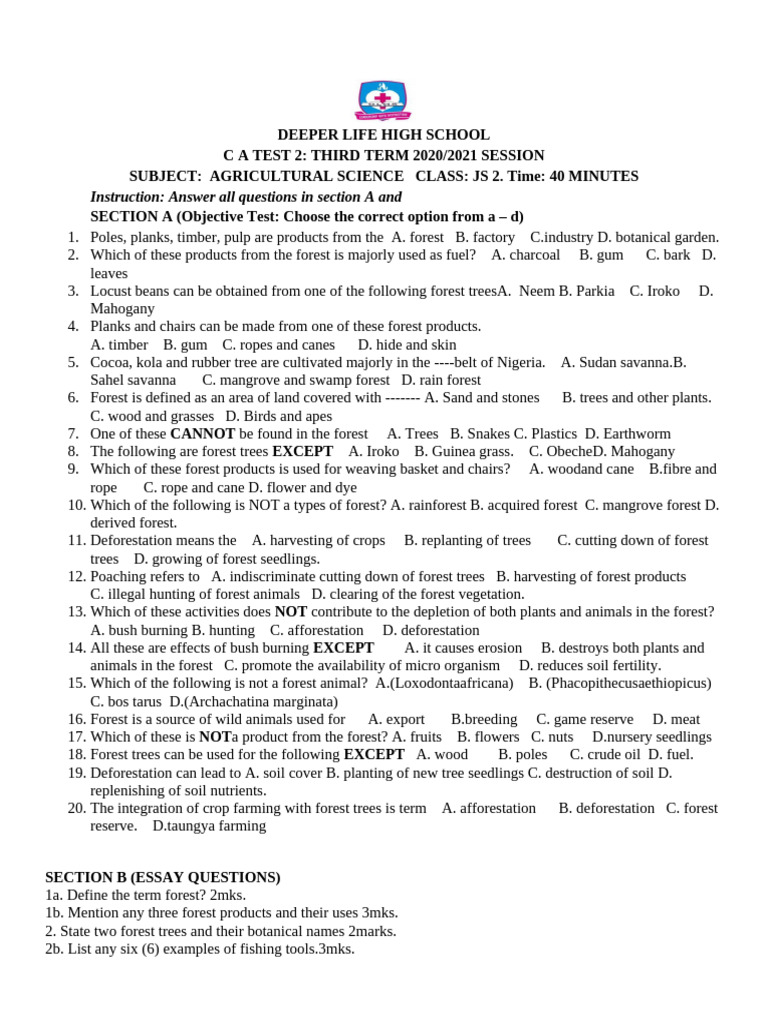 Timber Uses in Agricultural Science | PDF | Forests | Trees