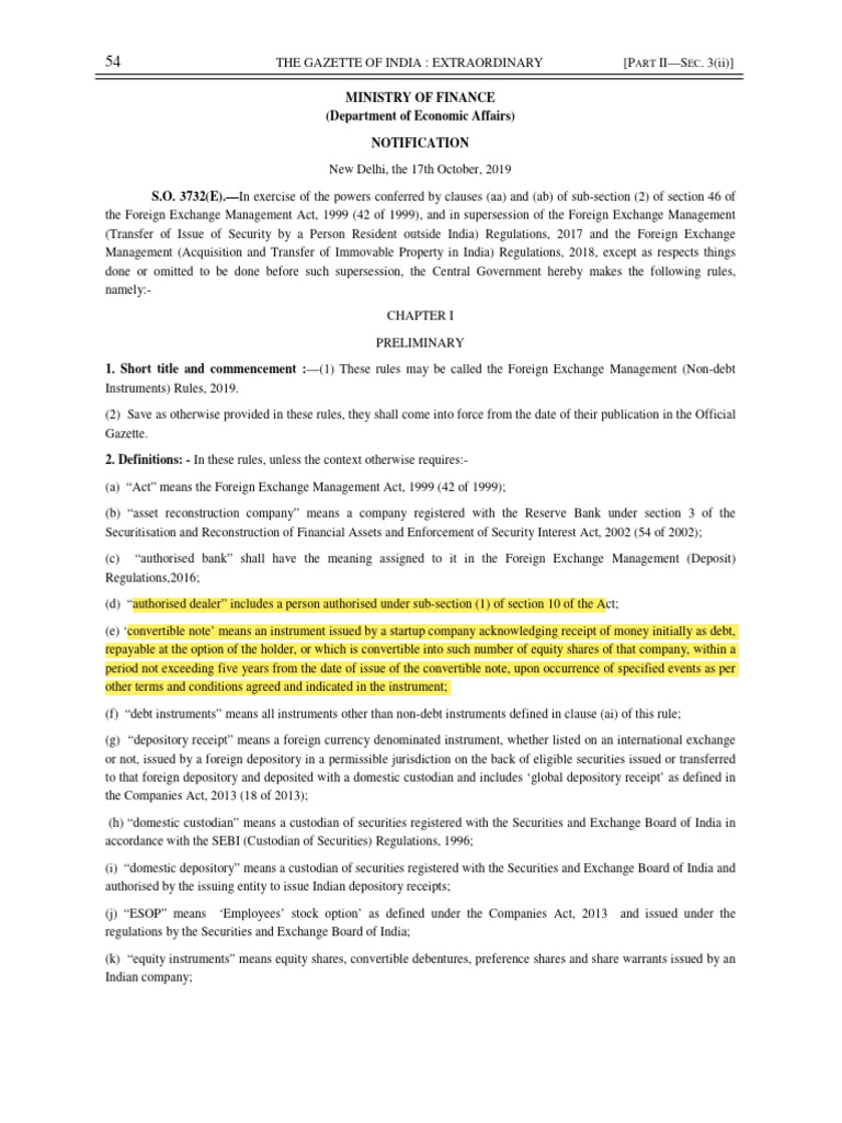 Non-Debt Instruments Rules, 2019 | PDF | Securities (Finance) | Banks