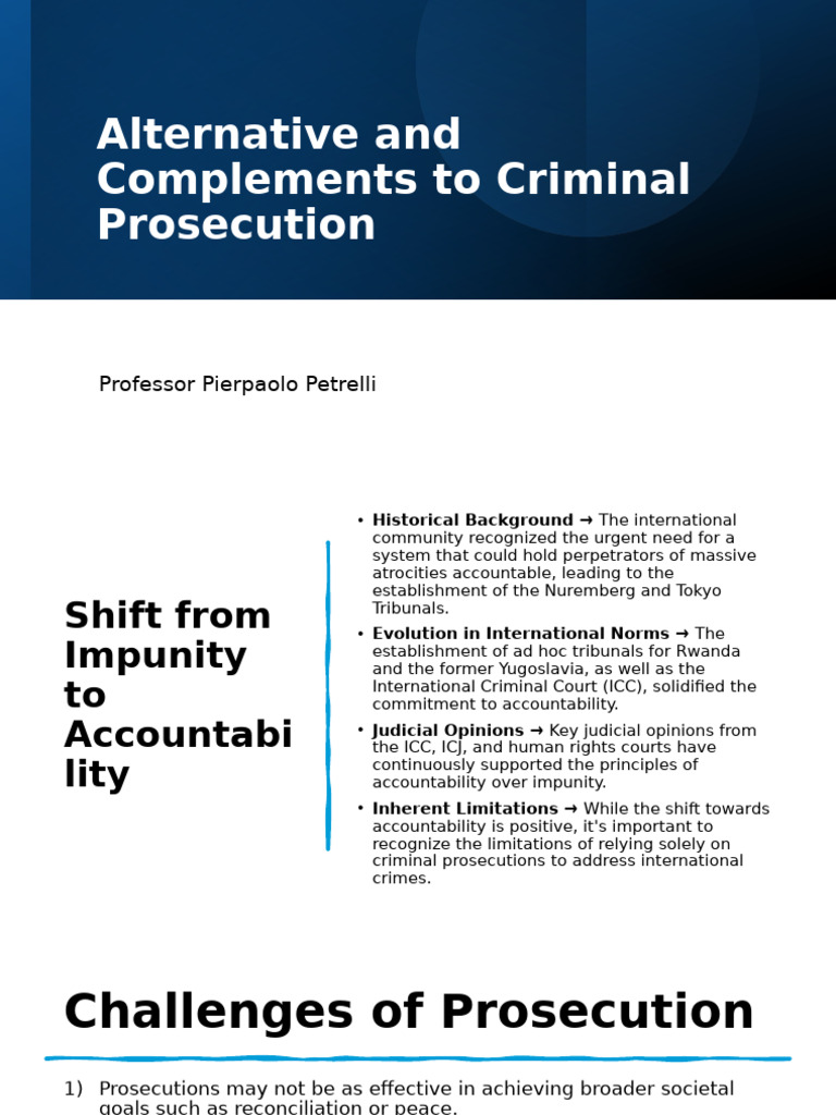 Alternatives to Criminal Prosecution | PDF | Restorative Justice | Crimes