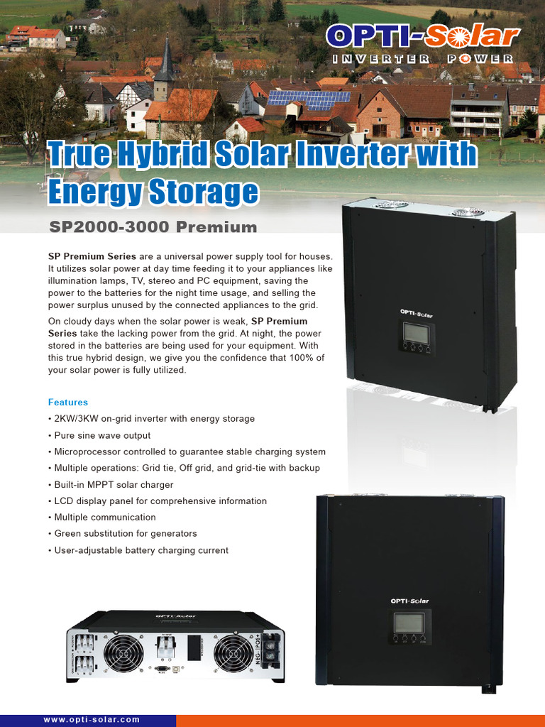 Opti Solar Hybrid Inverter SP2000-3000 | PDF | Power Inverter ...