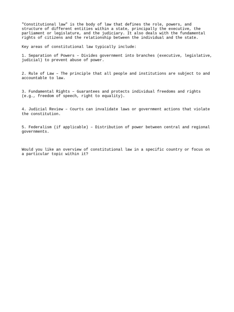 Overview of Constitutional Law Principles | PDF